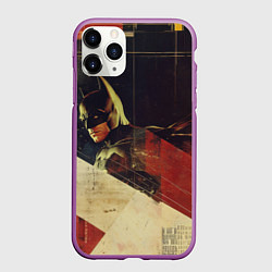 Чехол iPhone 11 Pro матовый Бэтмен ретро стиль, цвет: 3D-фиолетовый