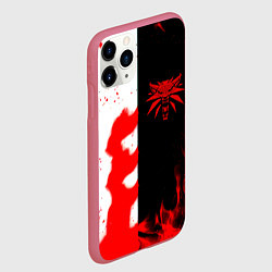 Чехол iPhone 11 Pro матовый Ведьмак огненный, цвет: 3D-малиновый — фото 2