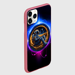 Чехол iPhone 11 Pro матовый Космонавт в луне, цвет: 3D-малиновый — фото 2
