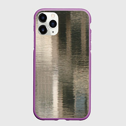 Чехол iPhone 11 Pro матовый Размытые серо-бежевые полосы, цвет: 3D-фиолетовый