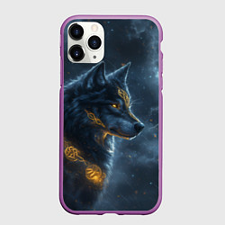 Чехол iPhone 11 Pro матовый Волк фэнтези стиль, цвет: 3D-фиолетовый
