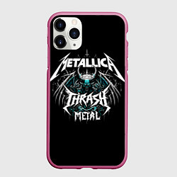 Чехол iPhone 11 Pro матовый Metallica group - thrash metal style, цвет: 3D-малиновый
