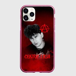 Чехол iPhone 11 Pro матовый Сектор газа красный фон, цвет: 3D-малиновый