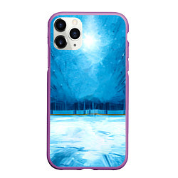 Чехол iPhone 11 Pro матовый Хоккейная площадка, цвет: 3D-фиолетовый