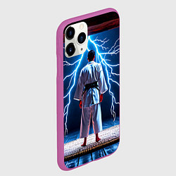 Чехол iPhone 11 Pro матовый Айкидоист и молния, цвет: 3D-фиолетовый — фото 2