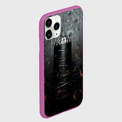 Чехол iPhone 11 Pro матовый Черная боксерская груша, цвет: 3D-фиолетовый — фото 2