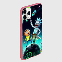 Чехол iPhone 11 Pro матовый Рик и Морти на планете сказочных грибов, цвет: 3D-малиновый — фото 2