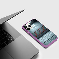 Чехол iPhone 11 Pro матовый Серый ринг, цвет: 3D-фиолетовый — фото 2