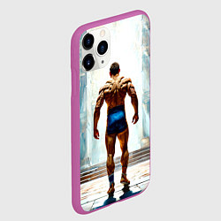 Чехол iPhone 11 Pro матовый Греко-римский борец, цвет: 3D-фиолетовый — фото 2