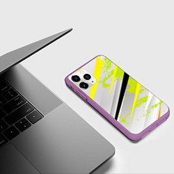 Чехол iPhone 11 Pro матовый Color white light green, цвет: 3D-фиолетовый — фото 2