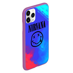 Чехол iPhone 11 Pro матовый Nirvana жидкие краски, цвет: 3D-фиолетовый — фото 2