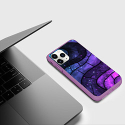 Чехол iPhone 11 Pro матовый Фиолетовая текстура с блестками, цвет: 3D-фиолетовый — фото 2