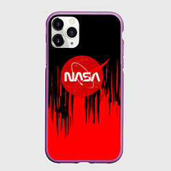 Чехол iPhone 11 Pro матовый Nasa краски текстура, цвет: 3D-фиолетовый