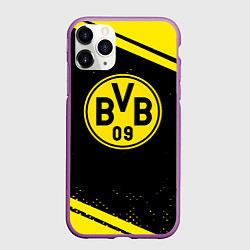 Чехол iPhone 11 Pro матовый Borussia полосы, цвет: 3D-фиолетовый