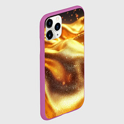 Чехол iPhone 11 Pro матовый Золотая текстура волнистая, цвет: 3D-фиолетовый — фото 2