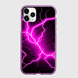Чехол iPhone 11 Pro матовый The color is pink and black, цвет: 3D-фиолетовый