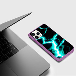 Чехол iPhone 11 Pro матовый Color light blue black, цвет: 3D-фиолетовый — фото 2