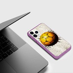 Чехол iPhone 11 Pro матовый Гандбольный мяч на белом, цвет: 3D-фиолетовый — фото 2