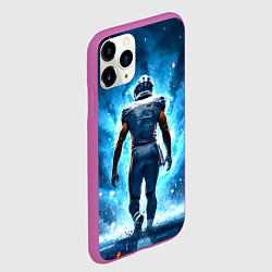 Чехол iPhone 11 Pro матовый Квотербек идет в огень, цвет: 3D-фиолетовый — фото 2