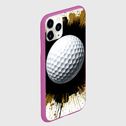 Чехол iPhone 11 Pro матовый Мяч для гольфа на белом, цвет: 3D-фиолетовый — фото 2