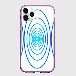 Чехол iPhone 11 Pro матовый Овалы с свечением, цвет: 3D-фиолетовый