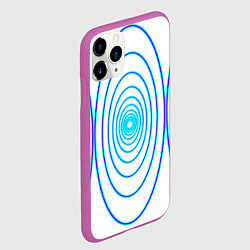 Чехол iPhone 11 Pro матовый Овалы с свечением, цвет: 3D-фиолетовый — фото 2