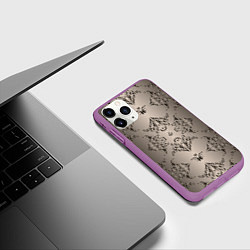 Чехол iPhone 11 Pro матовый Узоры с градиентом, цвет: 3D-фиолетовый — фото 2