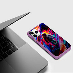 Чехол iPhone 11 Pro матовый Космос пламенный, цвет: 3D-фиолетовый — фото 2