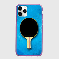 Чехол iPhone 11 Pro матовый Ракетка для настольного тенниса, цвет: 3D-фиолетовый