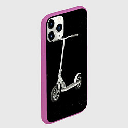 Чехол iPhone 11 Pro матовый Самокат на черно-белом, цвет: 3D-фиолетовый — фото 2