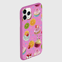 Чехол iPhone 11 Pro матовый Сладкие пирожные, цвет: 3D-фиолетовый — фото 2