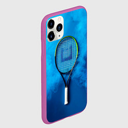 Чехол iPhone 11 Pro матовый Теннисная ракетка в синем дыму, цвет: 3D-фиолетовый — фото 2