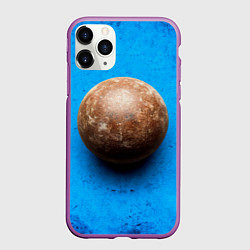 Чехол iPhone 11 Pro матовый Ядро для талкания на синем, цвет: 3D-фиолетовый