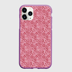 Чехол iPhone 11 Pro матовый Красно белый деревенский узор ретро, цвет: 3D-фиолетовый