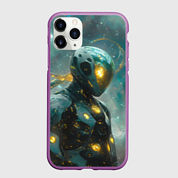 Чехол iPhone 11 Pro матовый Космонавт в космическом костюме, цвет: 3D-фиолетовый