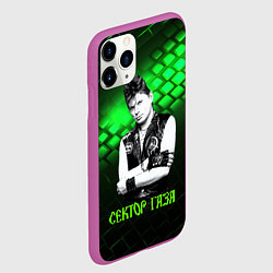 Чехол iPhone 11 Pro матовый Сектор газа зеленый текстурный фон, цвет: 3D-фиолетовый — фото 2