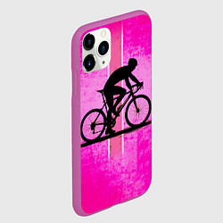 Чехол iPhone 11 Pro матовый Триатлонист на розовом, цвет: 3D-фиолетовый — фото 2