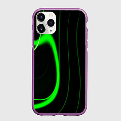 Чехол iPhone 11 Pro матовый Color green light green black, цвет: 3D-фиолетовый