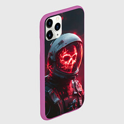 Чехол iPhone 11 Pro матовый Красный скелет космонавта, цвет: 3D-фиолетовый — фото 2