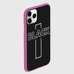 Чехол iPhone 11 Pro матовый Black - cross, цвет: 3D-фиолетовый — фото 2