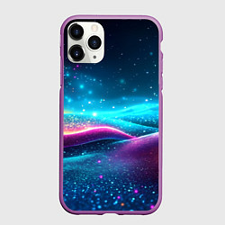 Чехол iPhone 11 Pro матовый Синий блестящий фон текстура, цвет: 3D-фиолетовый