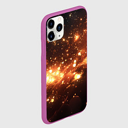 Чехол iPhone 11 Pro матовый Искры и огоньки текстура, цвет: 3D-фиолетовый — фото 2