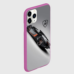 Чехол iPhone 11 Pro матовый Lamborghini - racing car, цвет: 3D-фиолетовый — фото 2