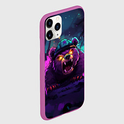 Чехол iPhone 11 Pro матовый Зловещий медведь, цвет: 3D-фиолетовый — фото 2