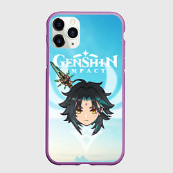 Чехол iPhone 11 Pro матовый Genshin Impact - персонаж Сяо