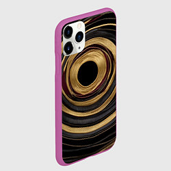 Чехол iPhone 11 Pro матовый Абстракция с черным кругом, цвет: 3D-фиолетовый — фото 2
