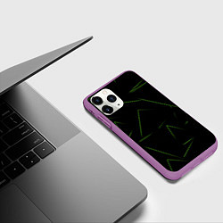 Чехол iPhone 11 Pro матовый Color green line, цвет: 3D-фиолетовый — фото 2