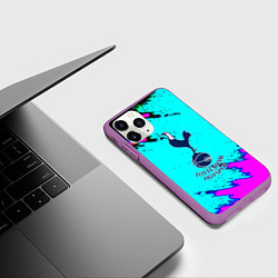 Чехол iPhone 11 Pro матовый Тоттенхэм неоновые краски, цвет: 3D-фиолетовый — фото 2