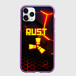 Чехол iPhone 11 Pro матовый Rust hexagon краски, цвет: 3D-фиолетовый