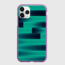 Чехол iPhone 11 Pro матовый Color light blue square, цвет: 3D-фиолетовый